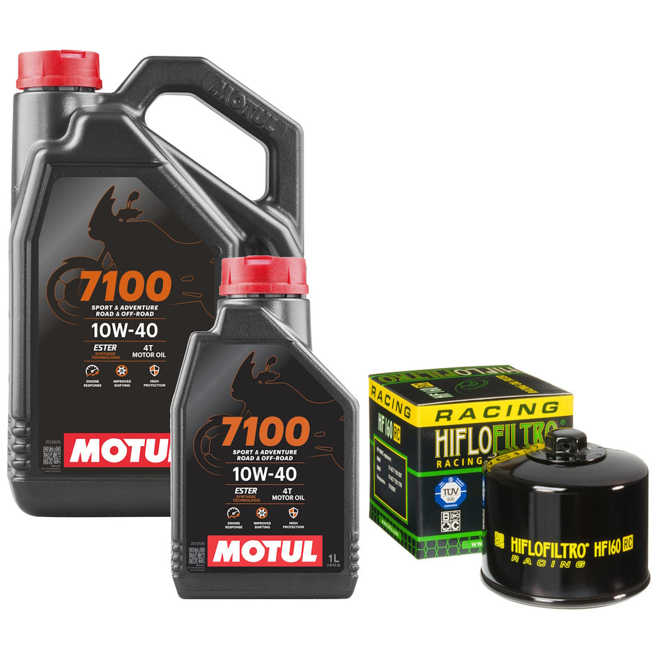Motul 7100 10w40 5L Oil & HF160RC Oil Filter Kit
