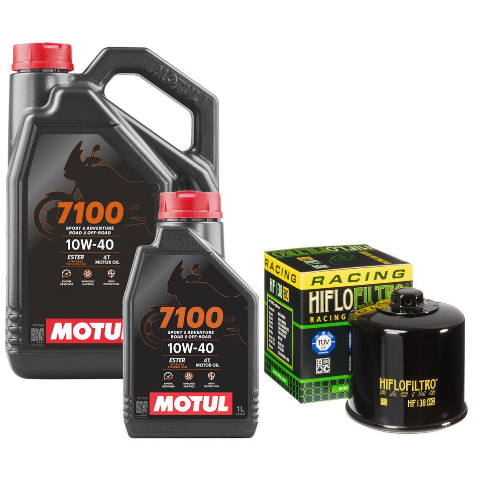 Motul 7100 10w40 5L Oil & HF138RC Oil Filter Kit