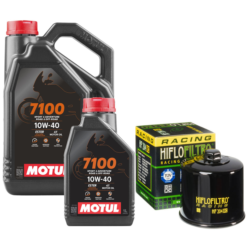 Motul 7100 10w40 5L Oil & HF204RC Oil Filter Kit