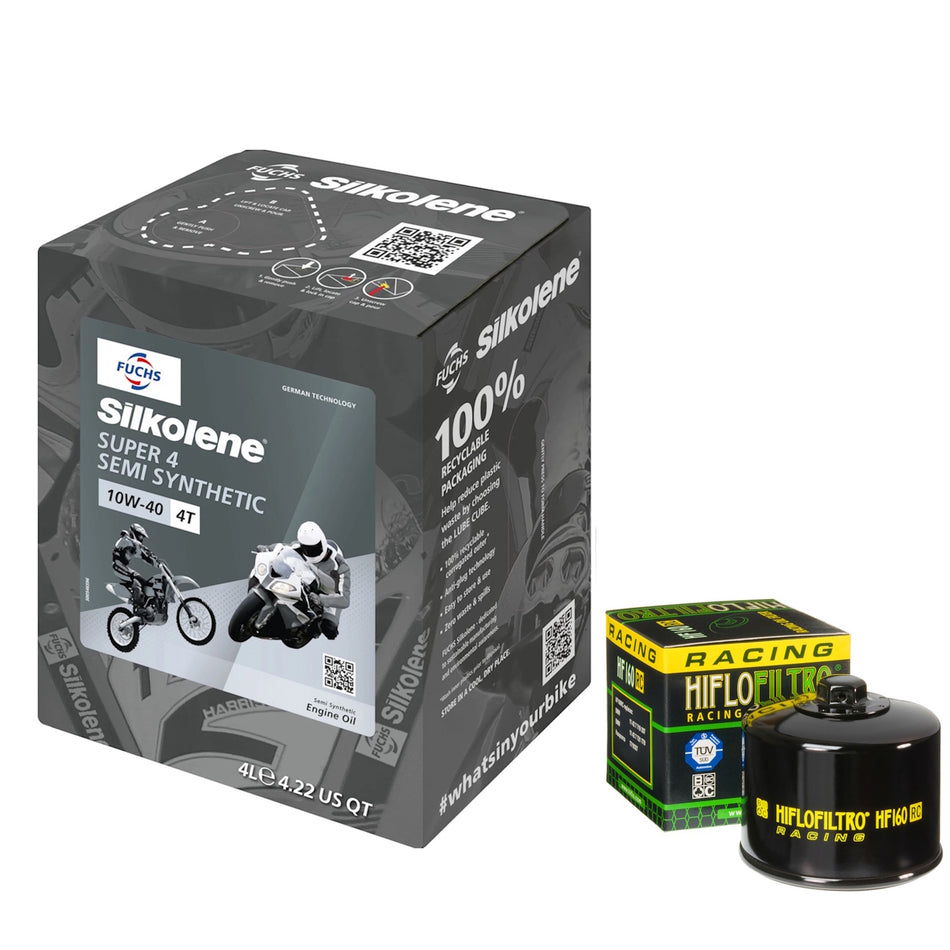 Silkolene Super4 10w40 5L Oil & HF160RC Oil Filter Kit