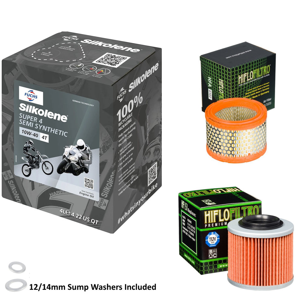 Silkolene Super 4 10w40 4L Oil & HF151 & HFA6102 Oil Filter Kit
