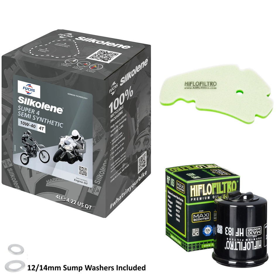 Silkolene Super 4 10w40 4L Oil & HF183 & HFA5201DS Oil Filter Kit
