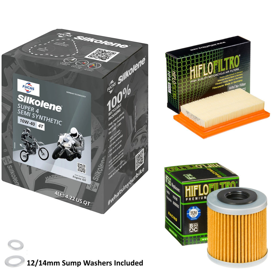 Silkolene Super 4 10w40 4L Oil & HF563 & HFA6112 Oil Filter Kit