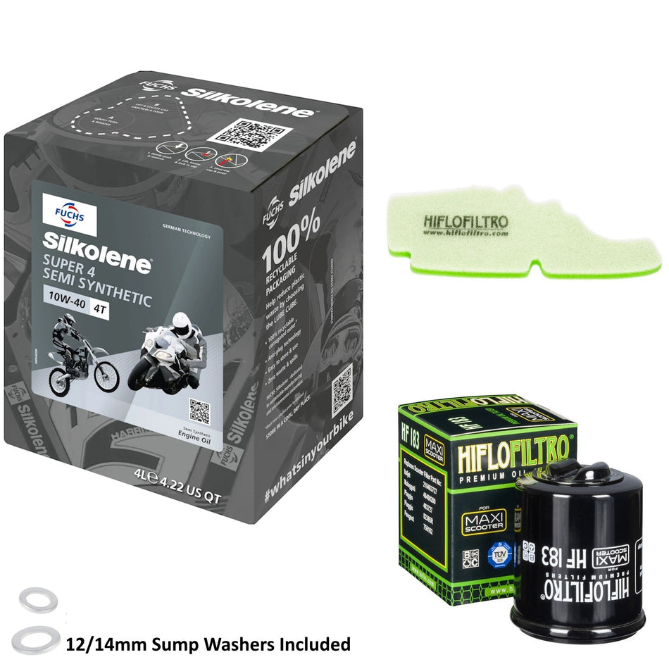 Silkolene Super 4 10w40 4L Oil & HF183 & HFA5202DS Oil Filter Kit
