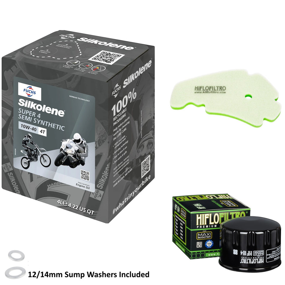 Silkolene Super 4 10w40 4L Oil & HF184 & HFA5201DS Oil Filter Kit