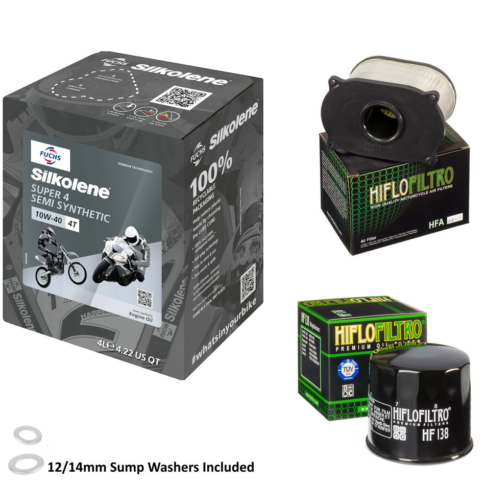 Silkolene Super 4 10w40 4L Oil & HF138 & HFA3609 Oil Filter Kit