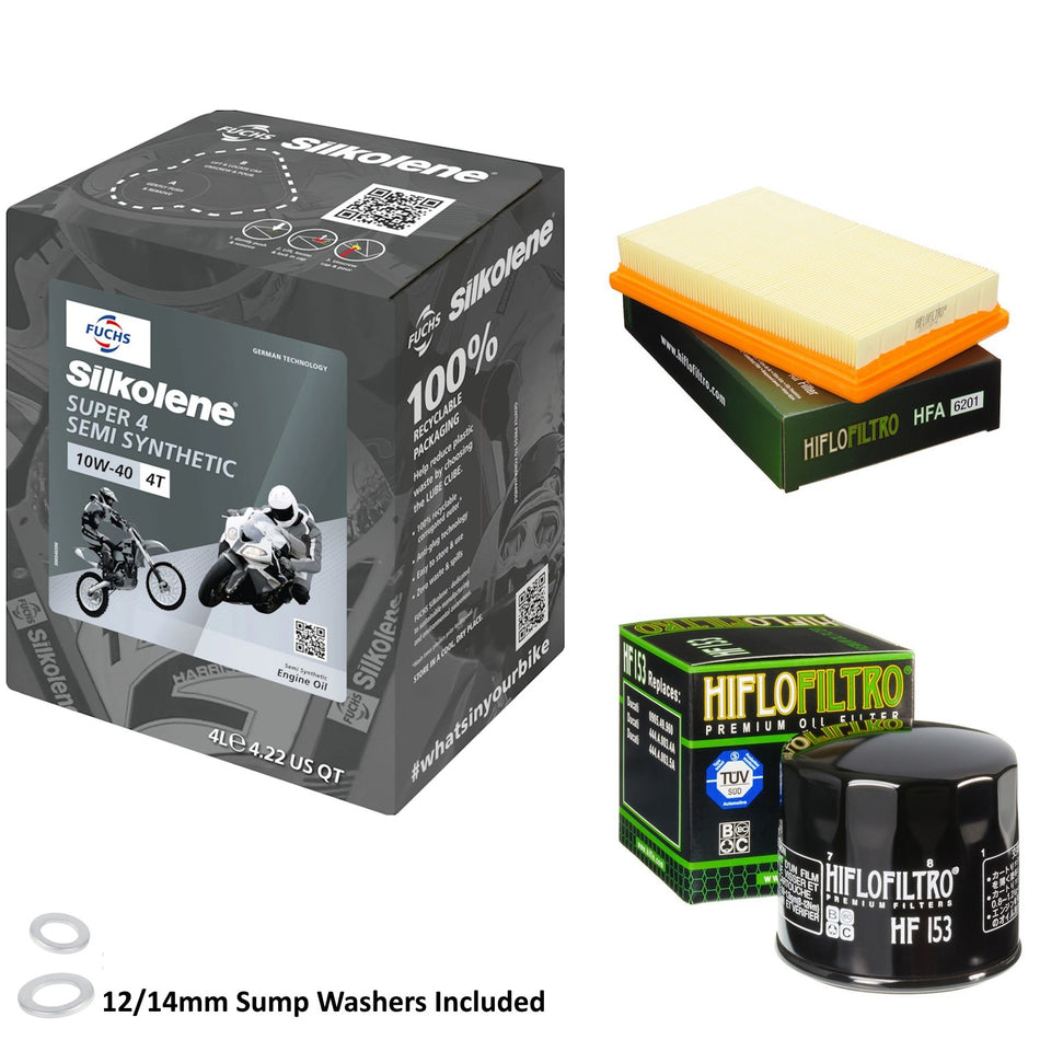 Silkolene Super 4 10w40 4L Oil & HF153 & HFA6201 Oil Filter Kit