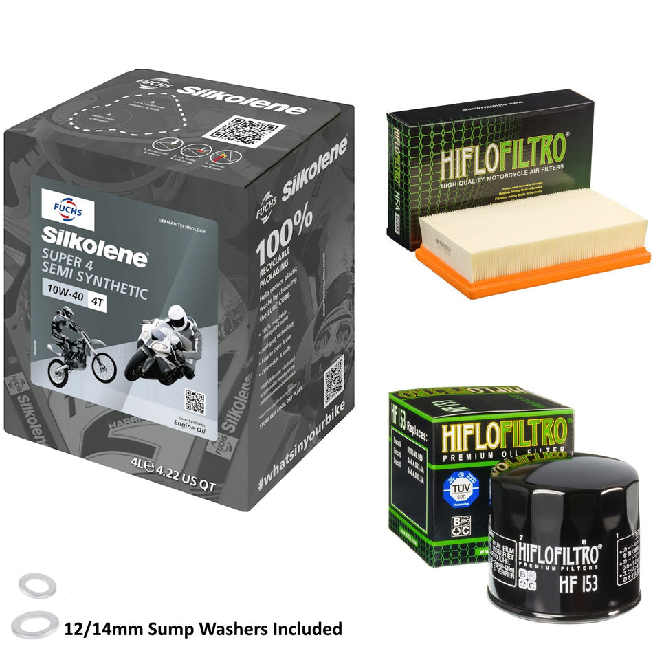 Silkolene Super 4 10w40 4L Oil & HF153 & HFA6202 Oil Filter Kit