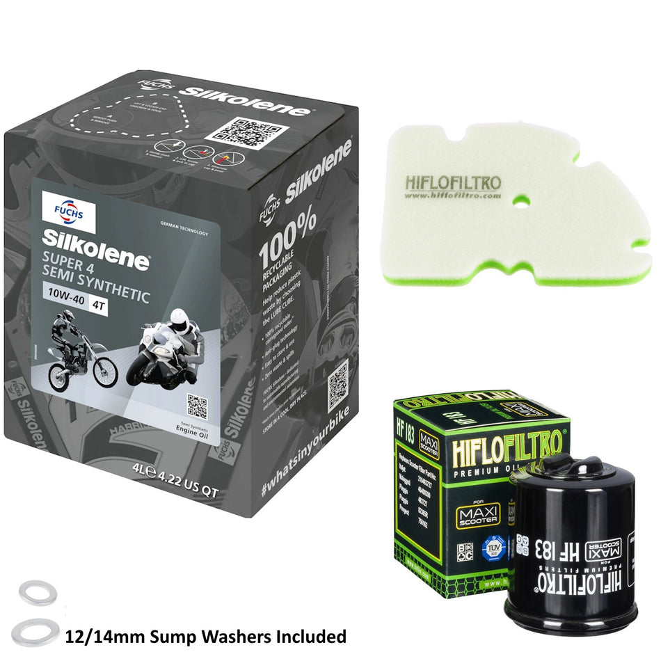 Silkolene Super 4 10w40 4L Oil & HF183 & HFA5203DS Oil Filter Kit