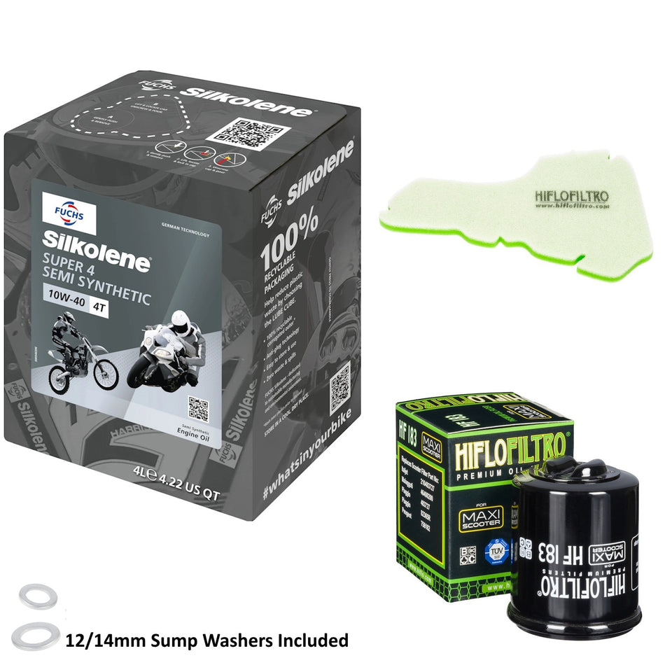 Silkolene Super 4 10w40 4L Oil & HF183 & HFA5205DS Oil Filter Kit
