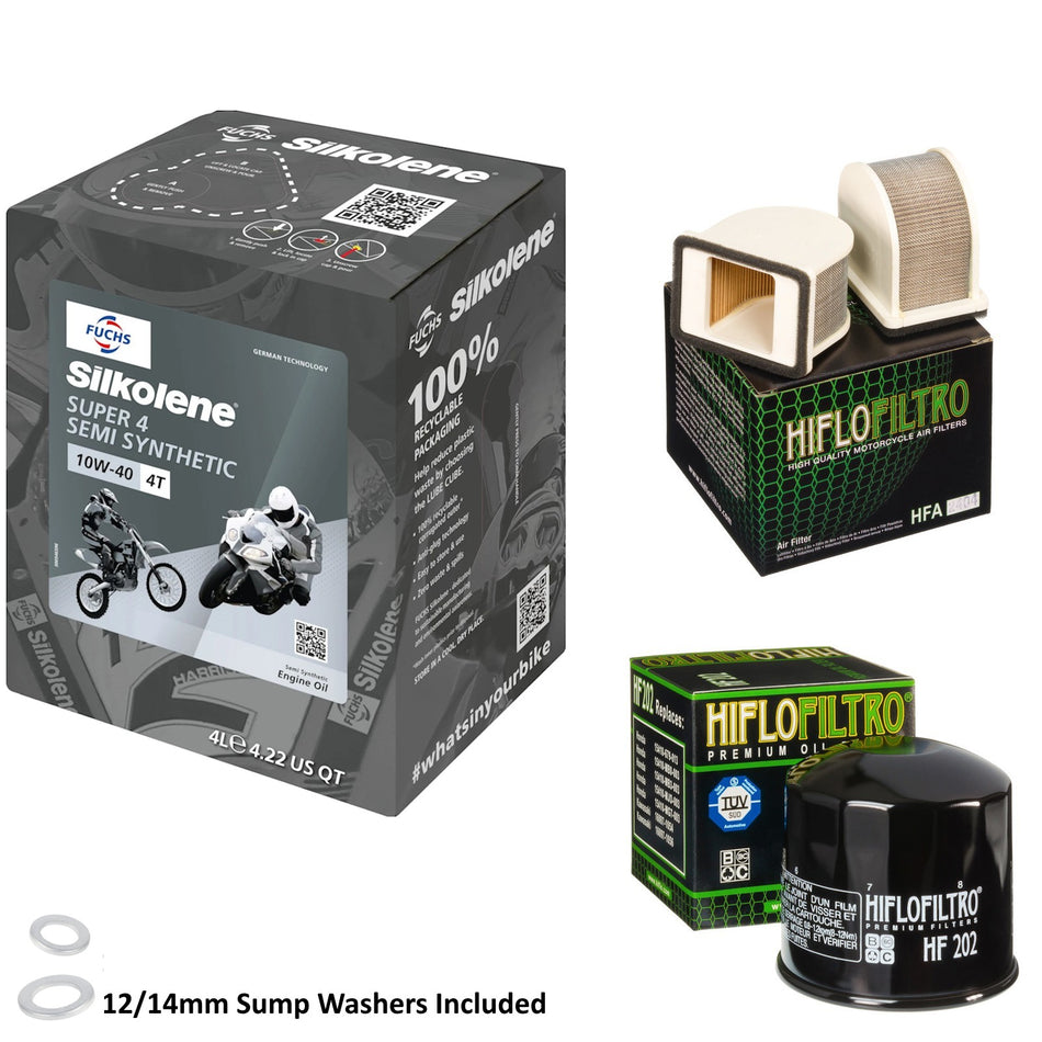 Silkolene Super 4 10w40 4L Oil & HF202 & HFA2404 Oil Filter Kit