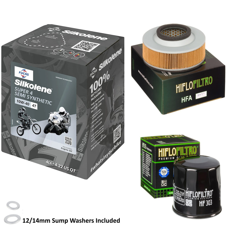 Silkolene Super 4 10w40 4L Oil & HF303 & HFA2911 Oil Filter Kit