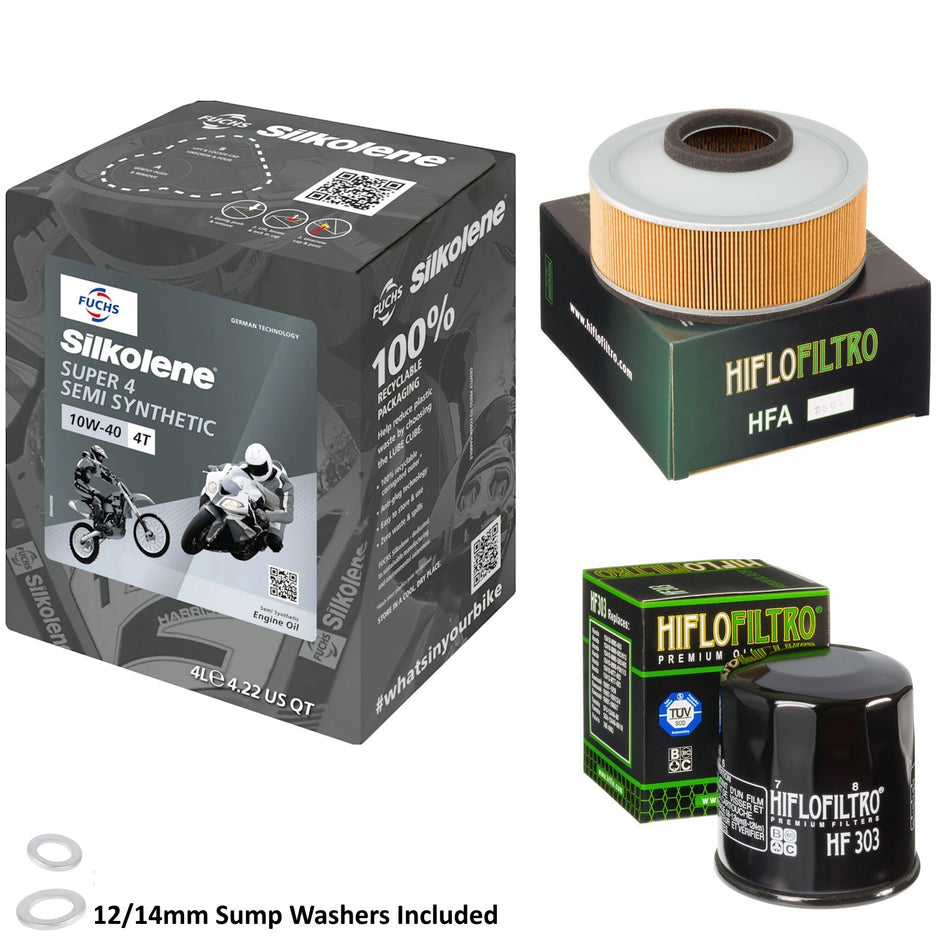 Silkolene Super 4 10w40 4L Oil & HF303 & HFA2801 Oil Filter Kit