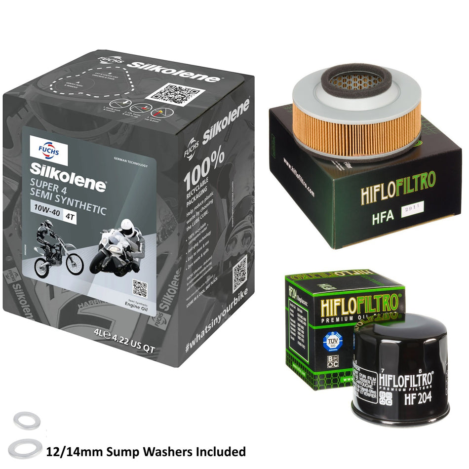 Silkolene Super 4 10w40 4L Oil & HF204 & HFA2911 Oil Filter Kit