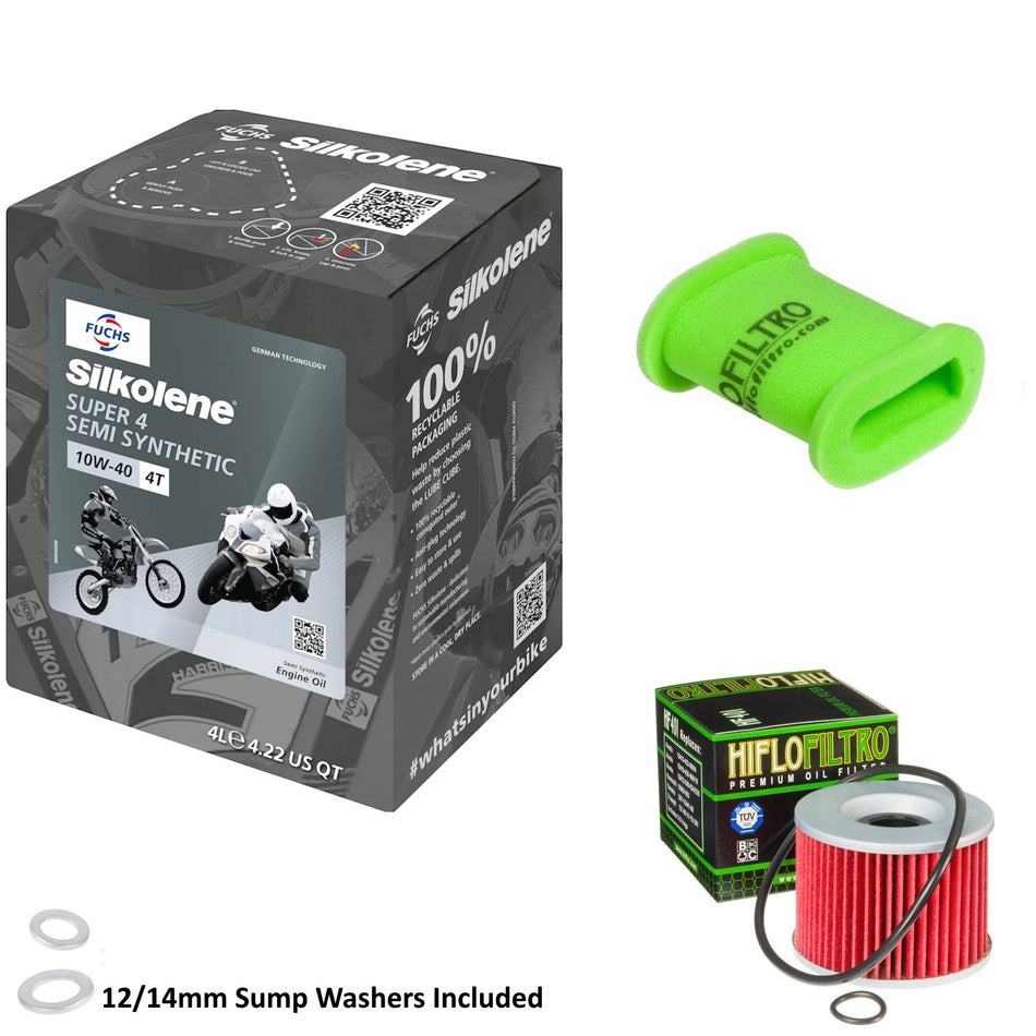 Silkolene Super 4 10w40 4L Oil & HF401 & HFA2202 Oil Filter Kit