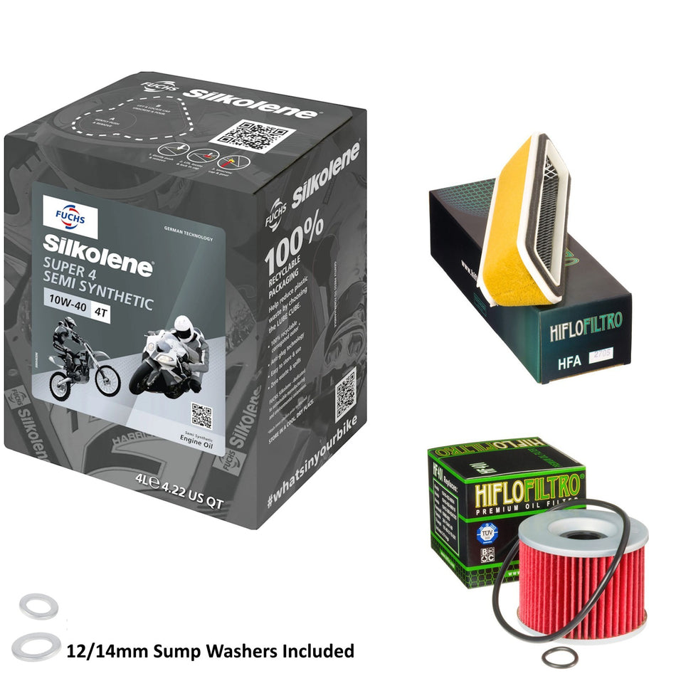 Silkolene Super 4 10w40 4L Oil & HF401 & HFA2705 Oil Filter Kit