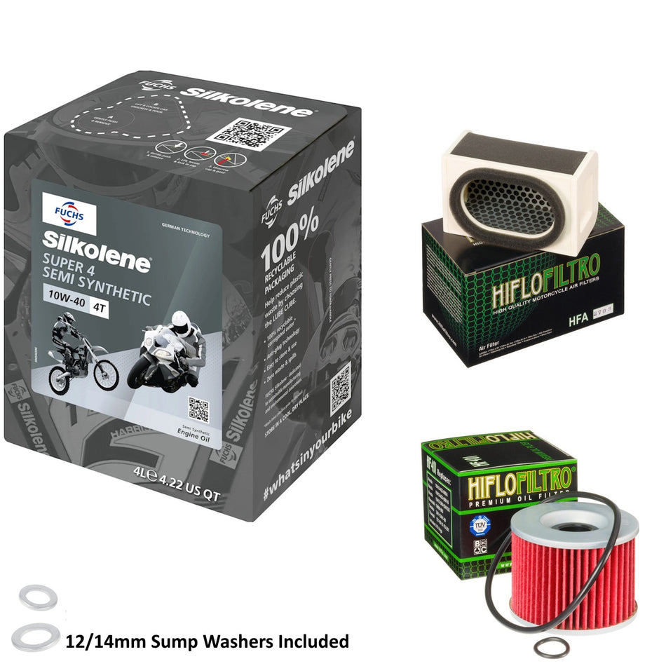 Silkolene Super 4 10w40 4L Oil & HF401 & HFA2703 Oil Filter Kit
