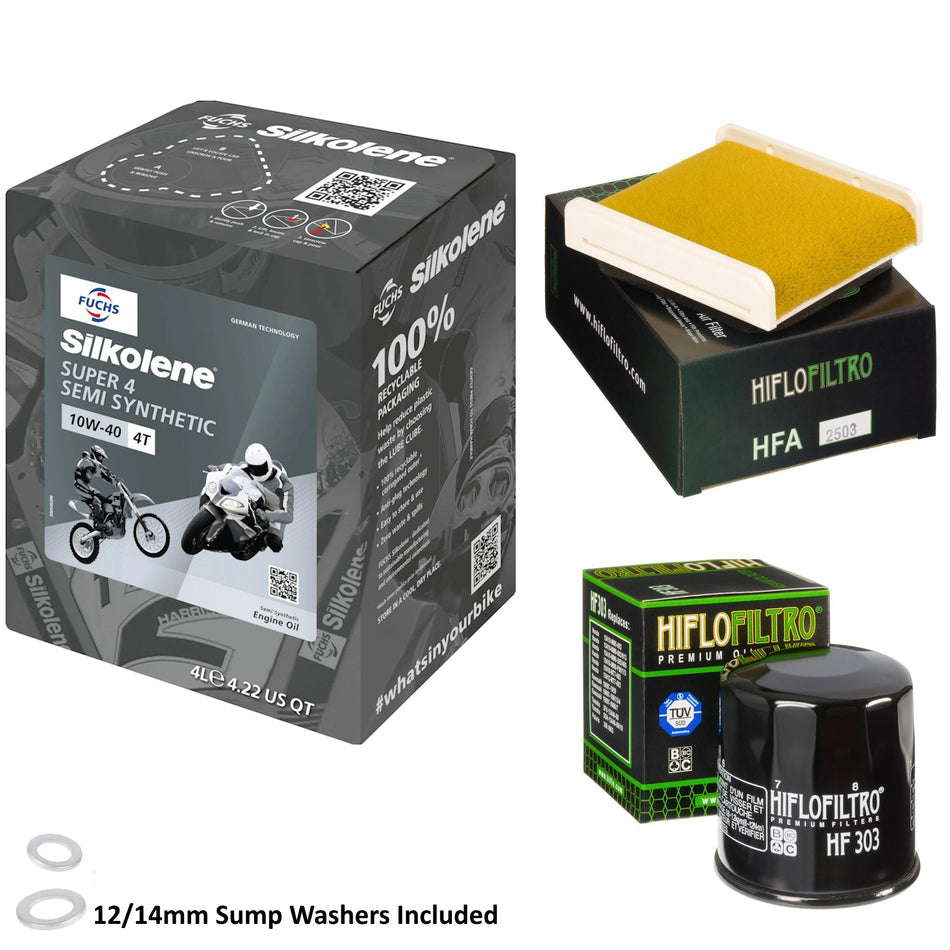 Silkolene Super 4 10w40 4L Oil & HF303 & HFA2503 Oil Filter Kit