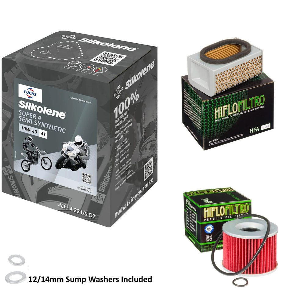 Silkolene Super 4 10w40 4L Oil & HF401 & HFA2504 Oil Filter Kit
