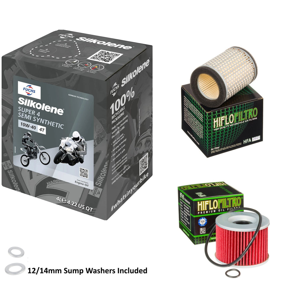 Silkolene Super 4 10w40 4L Oil & HF401 & HFA2601 Oil Filter Kit