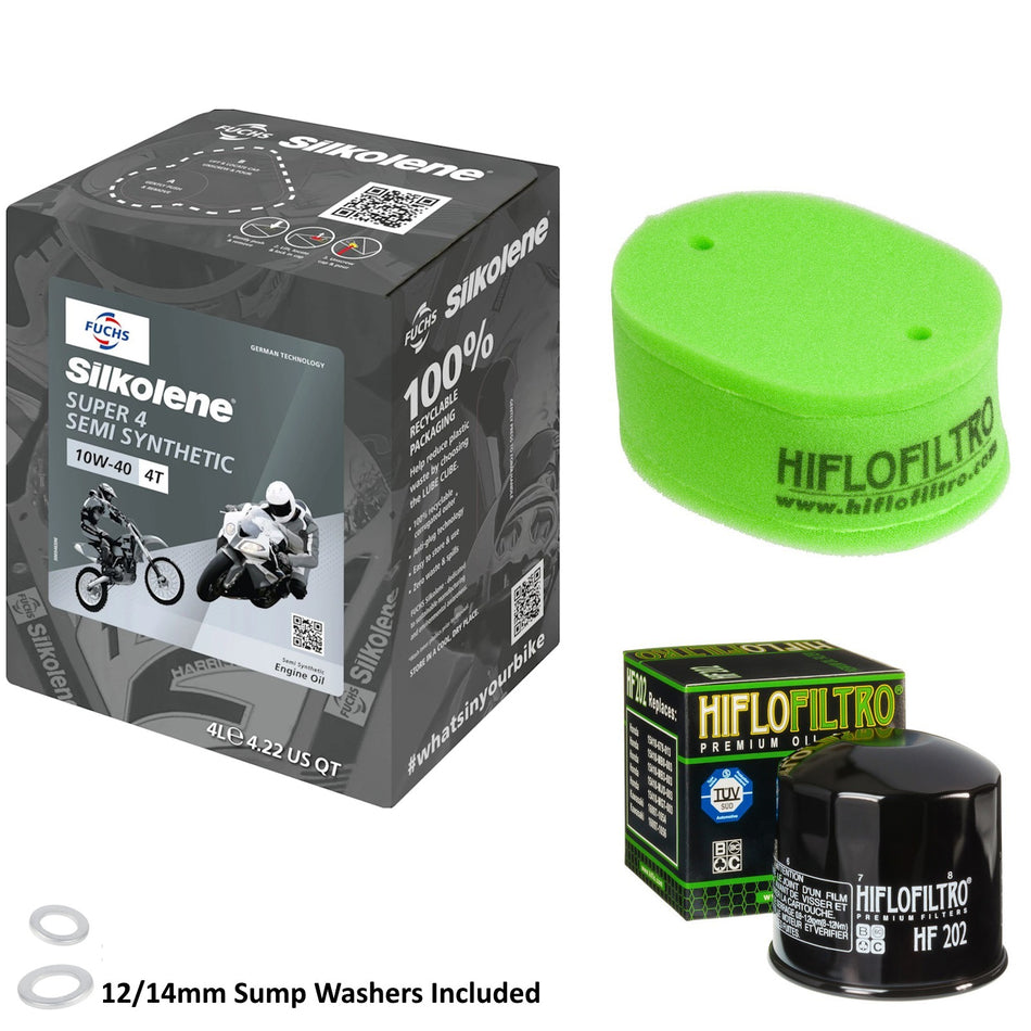 Silkolene Super 4 10w40 4L Oil & HF202 & HFA2709 Oil Filter Kit