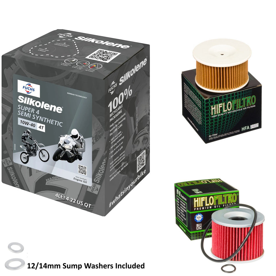 Silkolene Super 4 10w40 4L Oil & HF401 & HFA2402 Oil Filter Kit