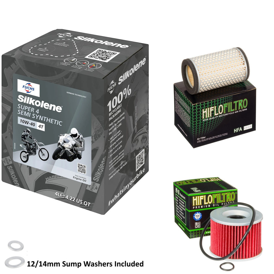 Silkolene Super 4 10w40 4L Oil & HF401 & HFA2403 Oil Filter Kit