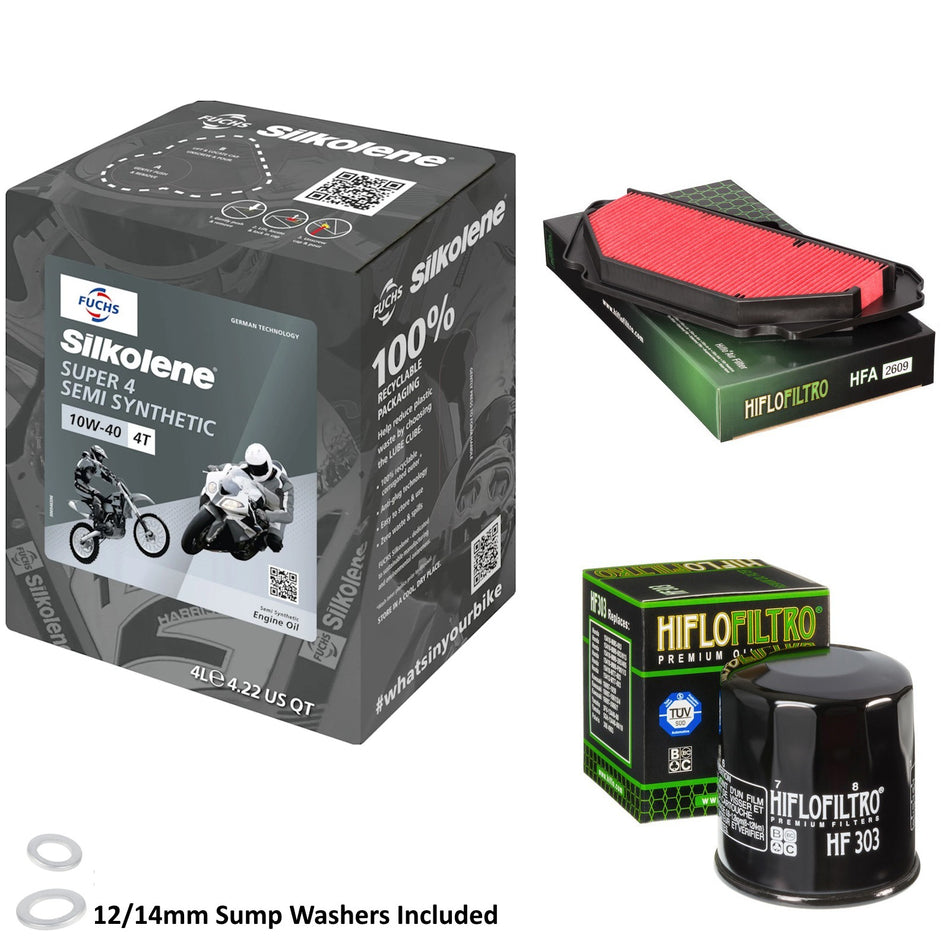 Silkolene Super 4 10w40 4L Oil & HF303 & HFA2609 Oil Filter Kit