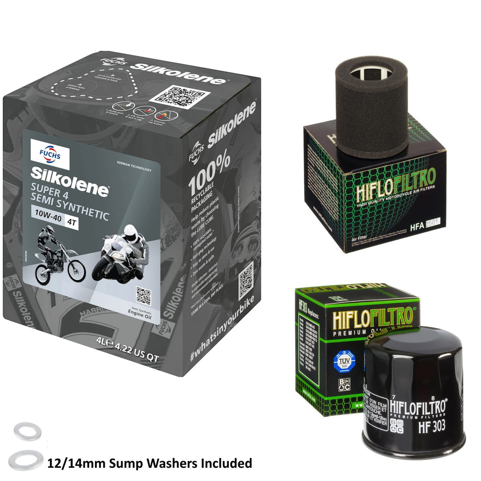 Silkolene Super 4 10w40 4L Oil & HF303 & HFA2501 Oil Filter Kit