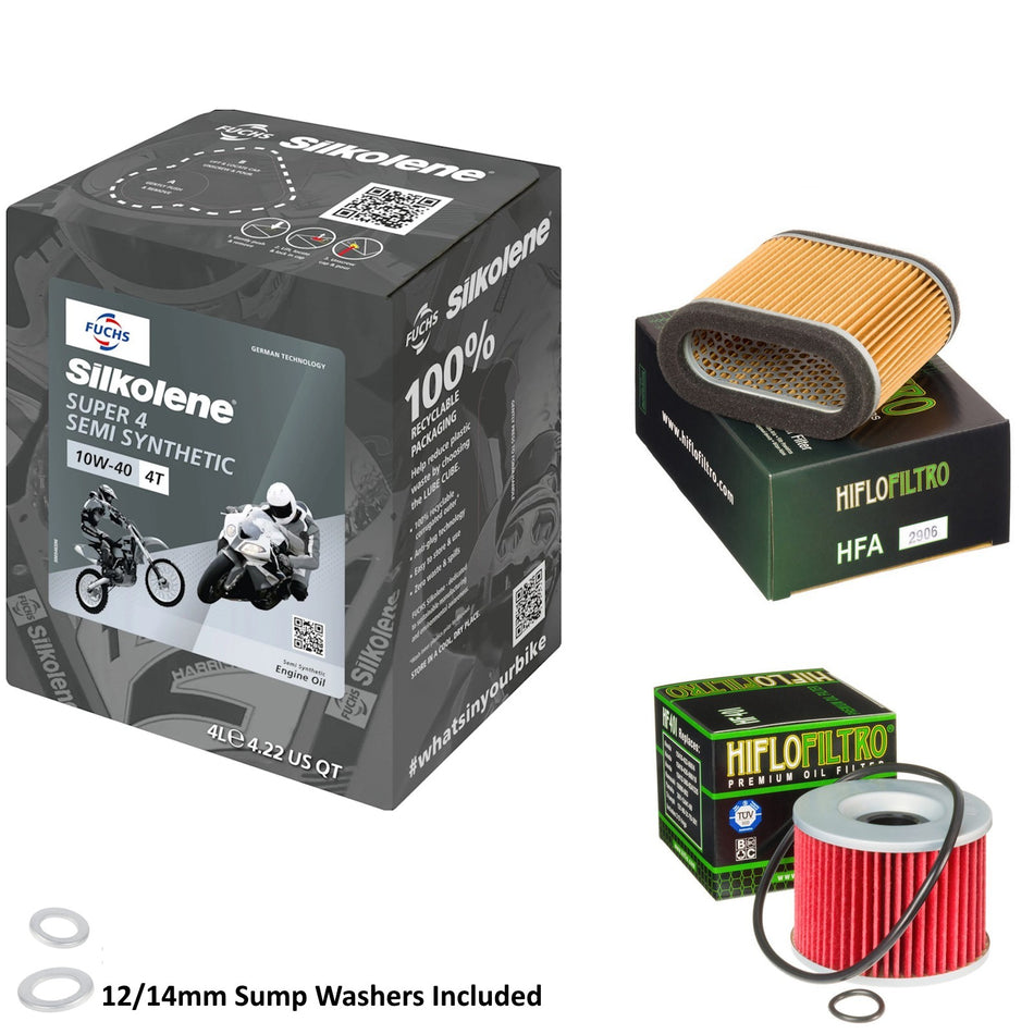 Silkolene Super 4 10w40 4L Oil & HF401 & HFA2906 Oil Filter Kit