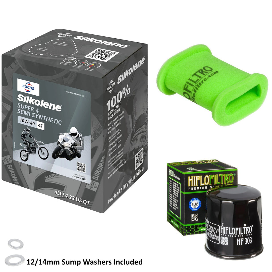 Silkolene Super 4 10w40 4L Oil & HF303 & HFA2202 Oil Filter Kit