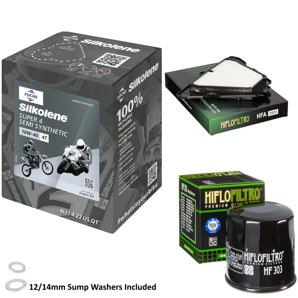 Silkolene Super 4 10w40 4L Oil & HF303 & HFA2920 Oil Filter Kit