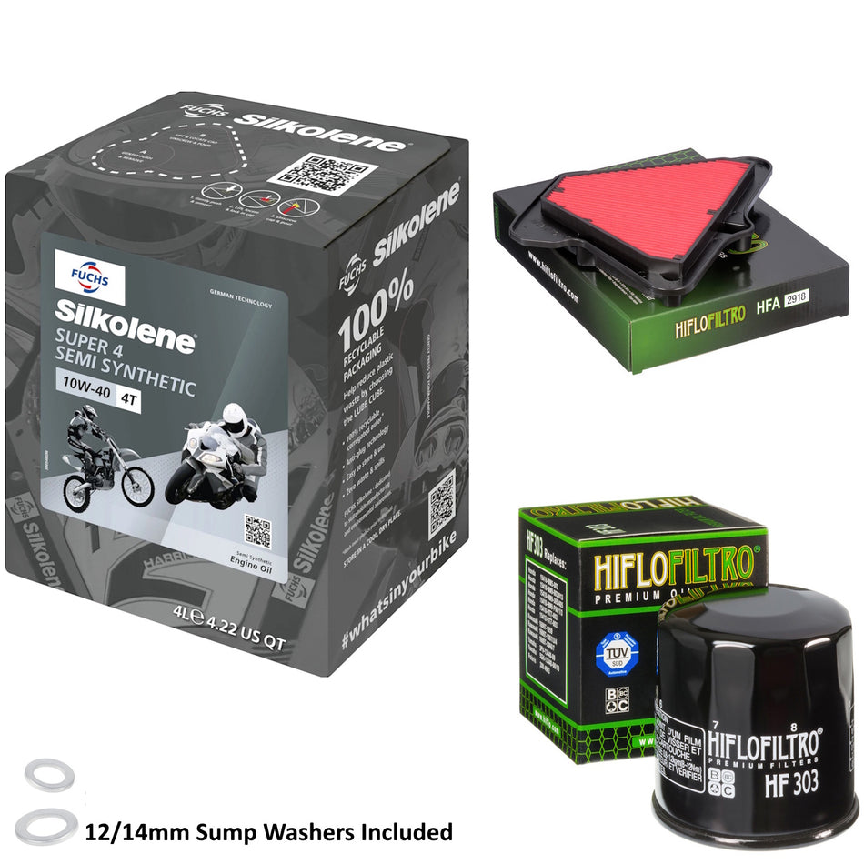 Silkolene Super 4 10w40 4L Oil & HF303 & HFA2918 Oil Filter Kit