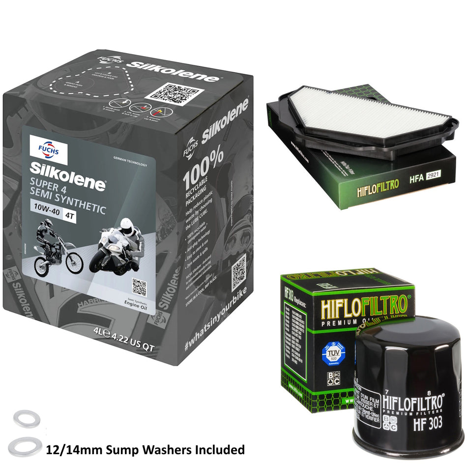 Silkolene Super 4 10w40 4L Oil & HF303 & HFA2921 Oil Filter Kit