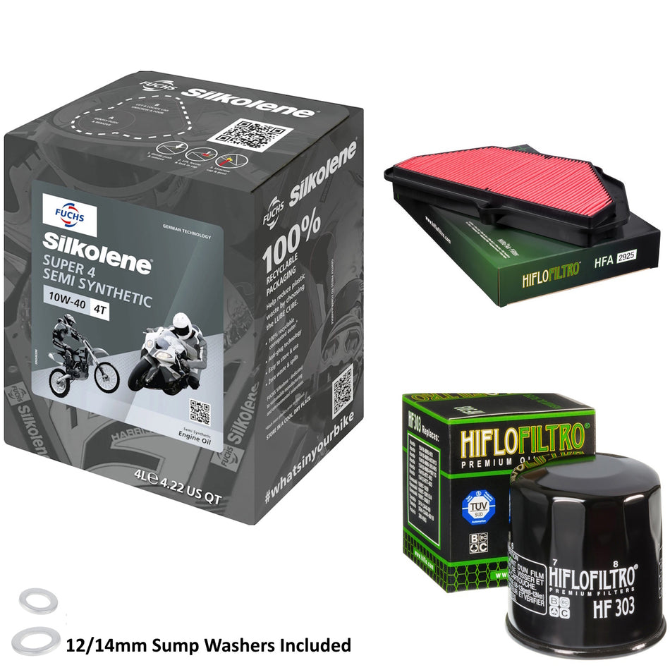 Silkolene Super 4 10w40 4L Oil & HF303 & HFA2925 Oil Filter Kit