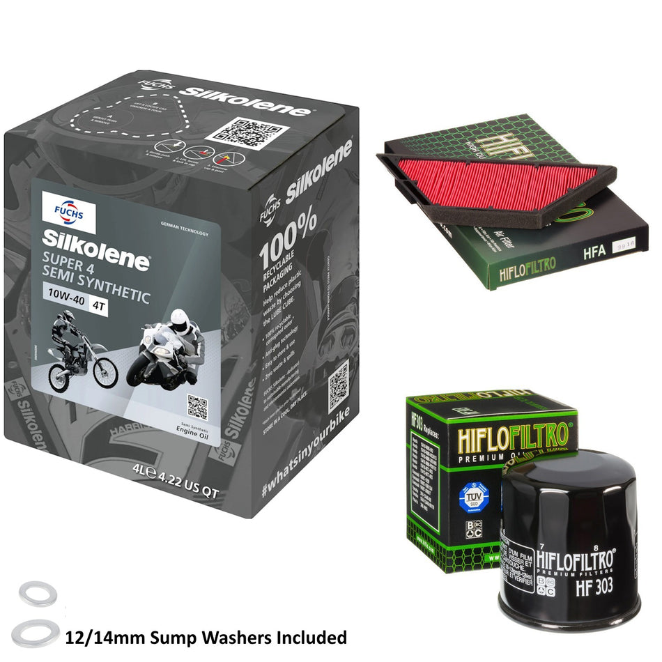 Silkolene Super 4 10w40 4L Oil & HF303 & HFA2916 Oil Filter Kit