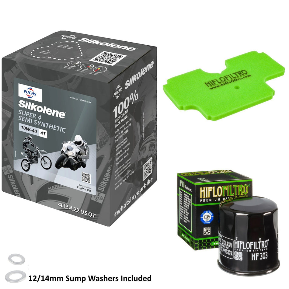 Silkolene Super 4 10w40 4L Oil & HF303 & HFA2606 Oil Filter Kit