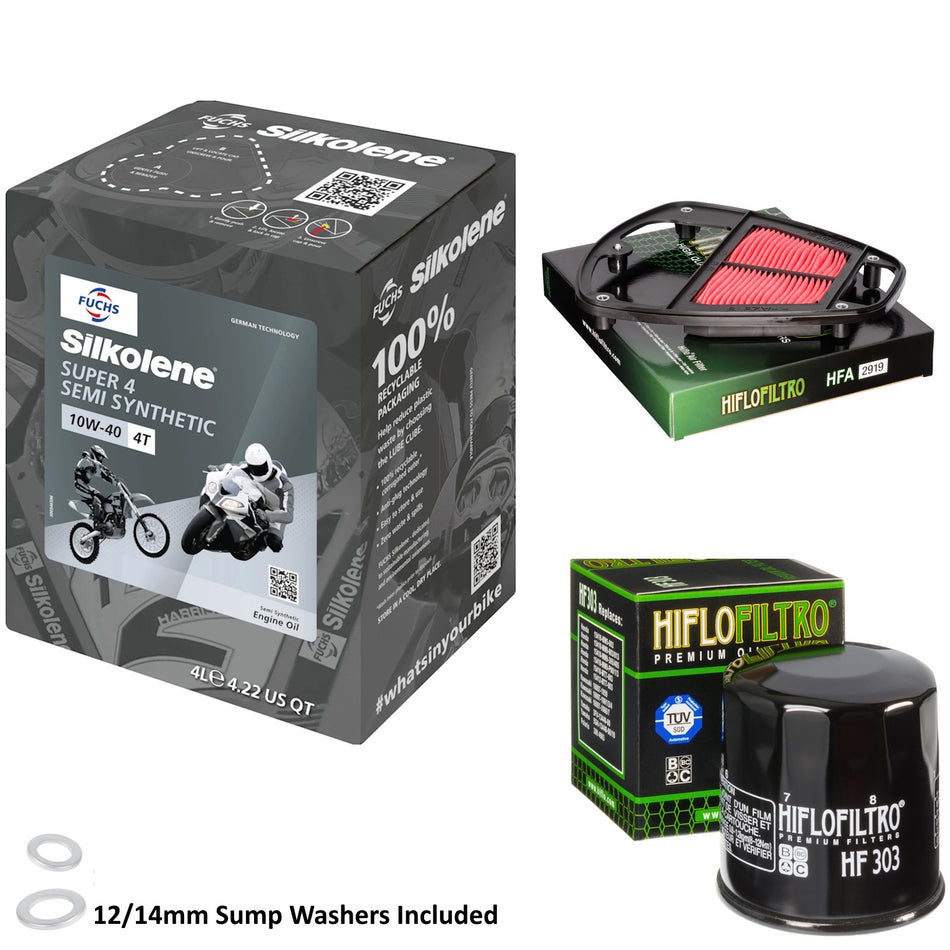 Silkolene Super 4 10w40 4L Oil & HF303 & HFA2919 Oil Filter Kit