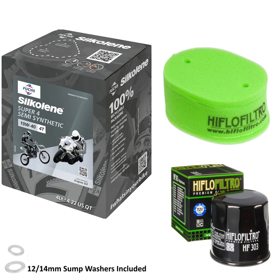 Silkolene Super 4 10w40 4L Oil & HF303 & HFA2709 Oil Filter Kit