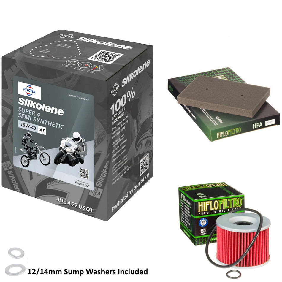 Silkolene Super 4 10w40 4L Oil & HF401 & HFA2505 Oil Filter Kit
