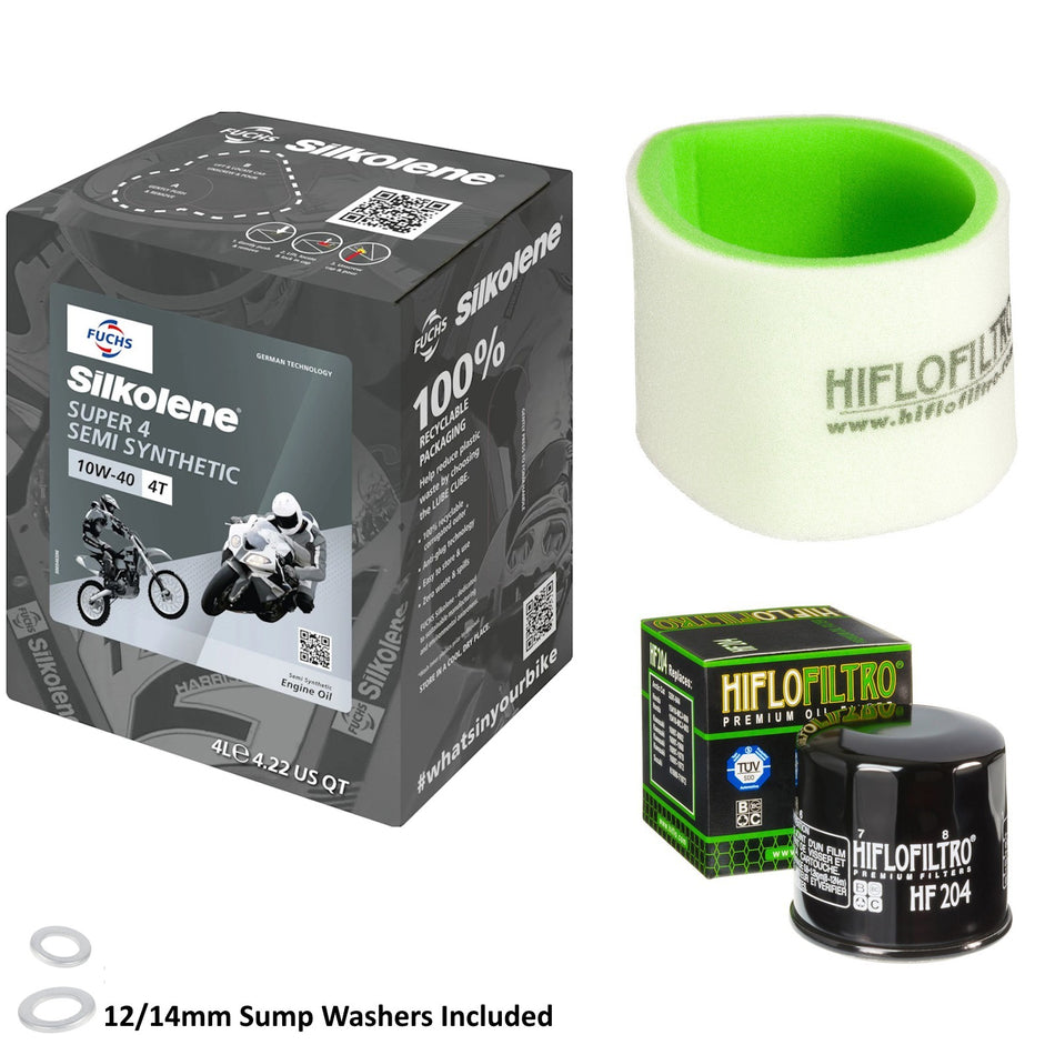 Silkolene Super 4 10w40 4L Oil & HF204 & HFF2028 Oil Filter Kit