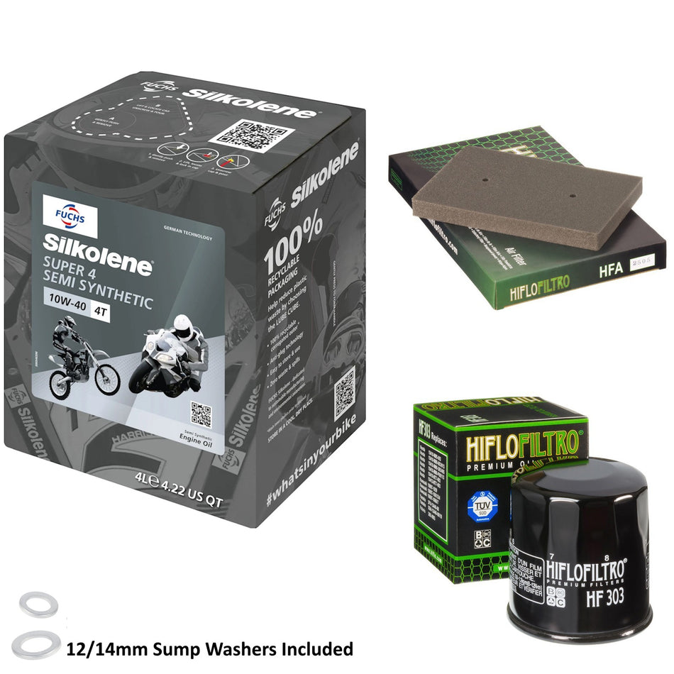 Silkolene Super 4 10w40 4L Oil & HF303 & HFA2505 Oil Filter Kit