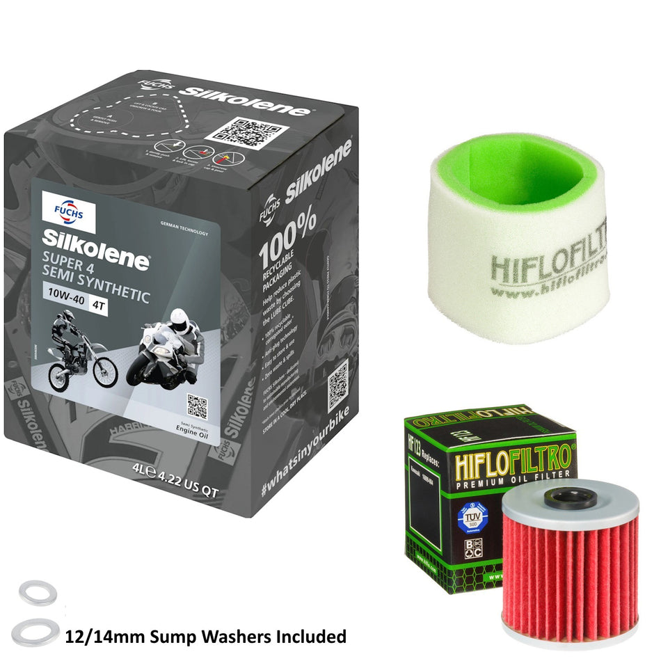 Silkolene Super 4 10w40 4L Oil & HF123 & HFF2029 Oil Filter Kit