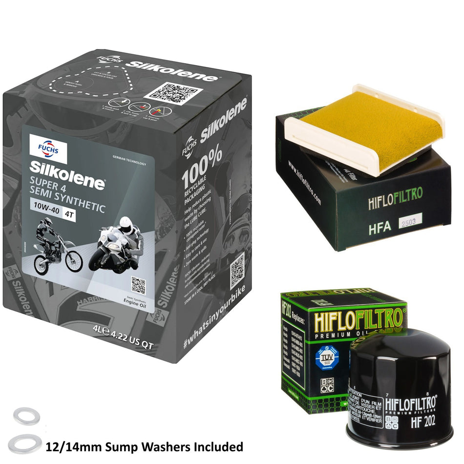 Silkolene Super 4 10w40 4L Oil & HF202 & HFA2503 Oil Filter Kit