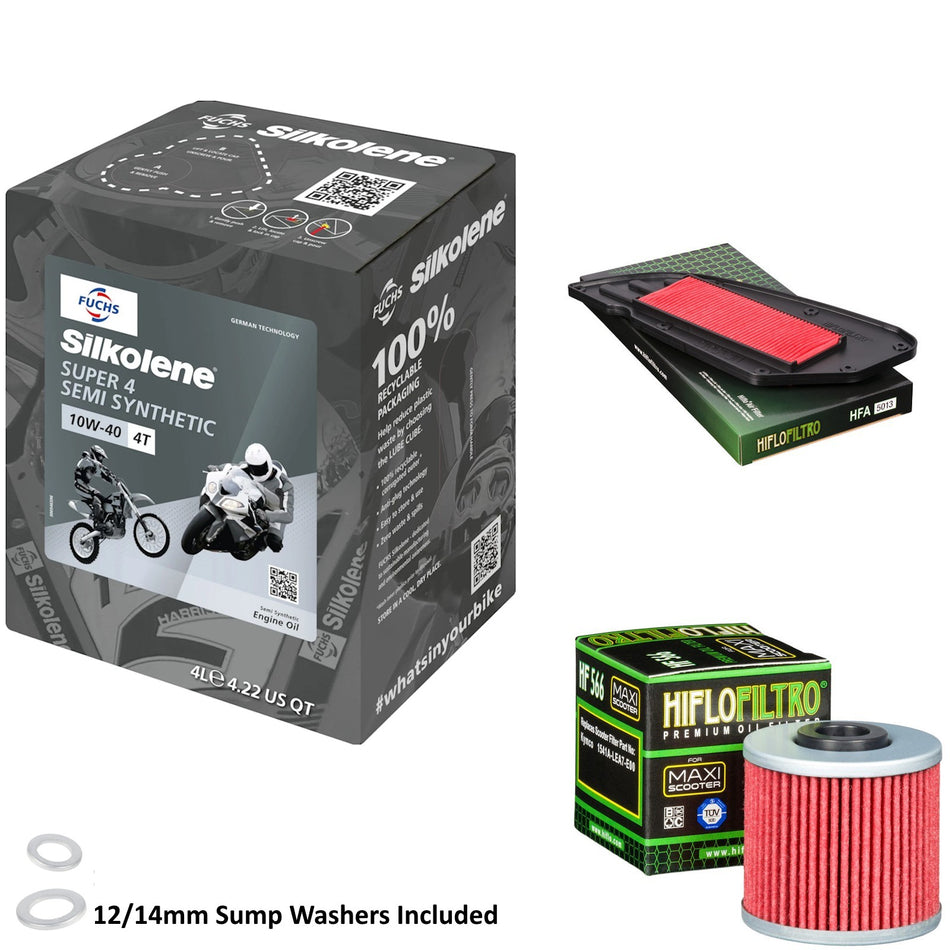 Silkolene Super 4 10w40 4L Oil & HF566 & HFA5013 Oil Filter Kit