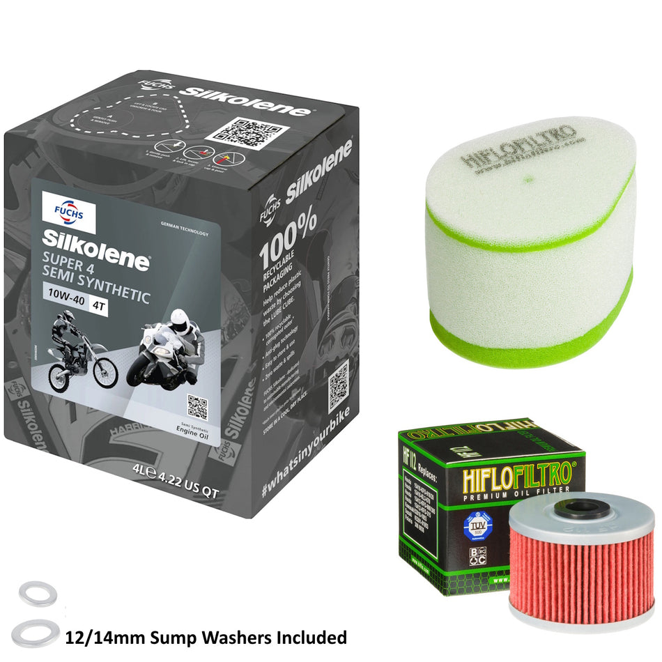 Silkolene Super 4 10w40 4L Oil & HF112 & HFF2032 Oil Filter Kit