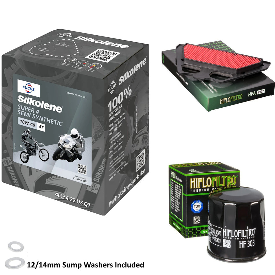 Silkolene Super 4 10w40 4L Oil & HF303 & HFA2922 Oil Filter Kit