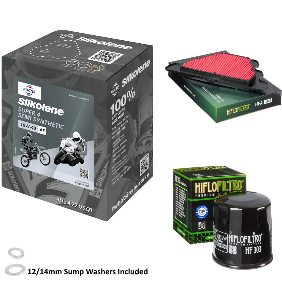 Silkolene Super 4 10w40 4L Oil & HF303 & HFA2924 Oil Filter Kit