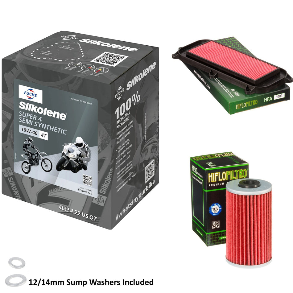 Silkolene Super 4 10w40 4L Oil & HF562 & HFA5003 Oil Filter Kit