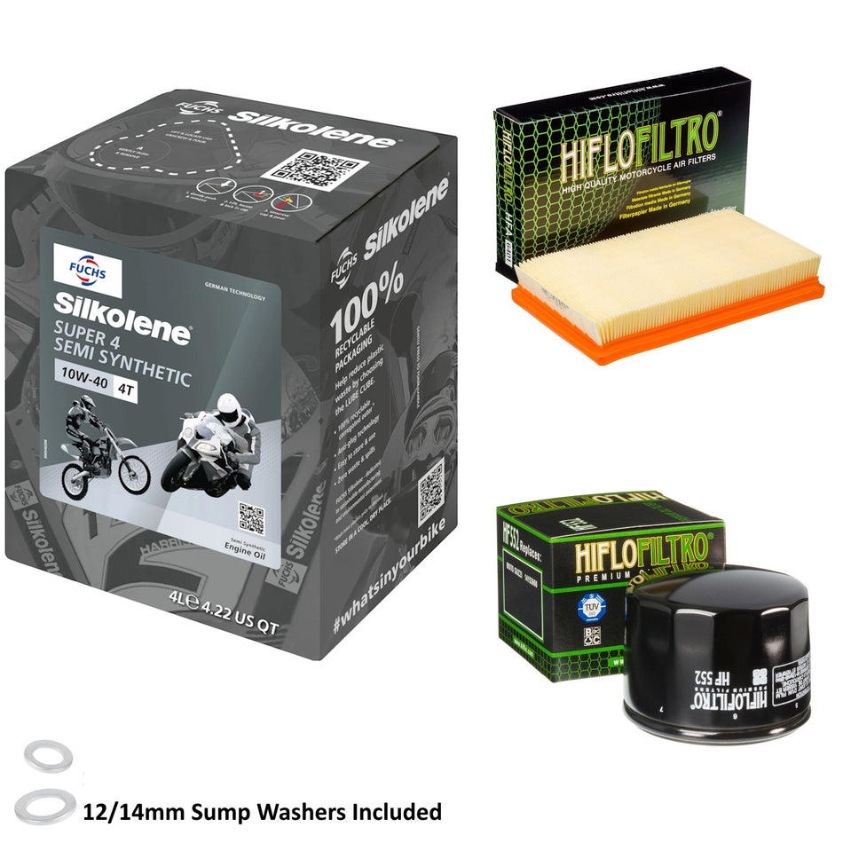 Silkolene Super 4 10w40 4L Oil & HF552 & HFA6401 Oil Filter Kit